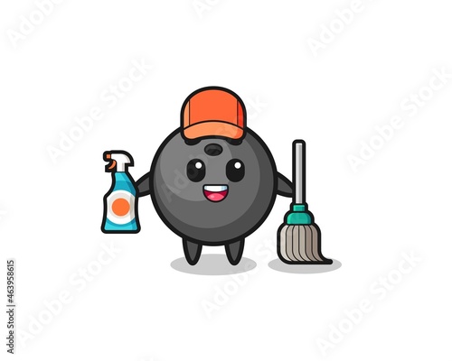 cute bowling character as cleaning services mascot