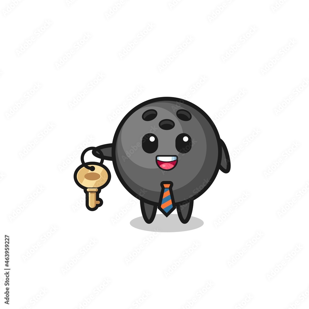Fototapeta premium cute bowling as a real estate agent mascot
