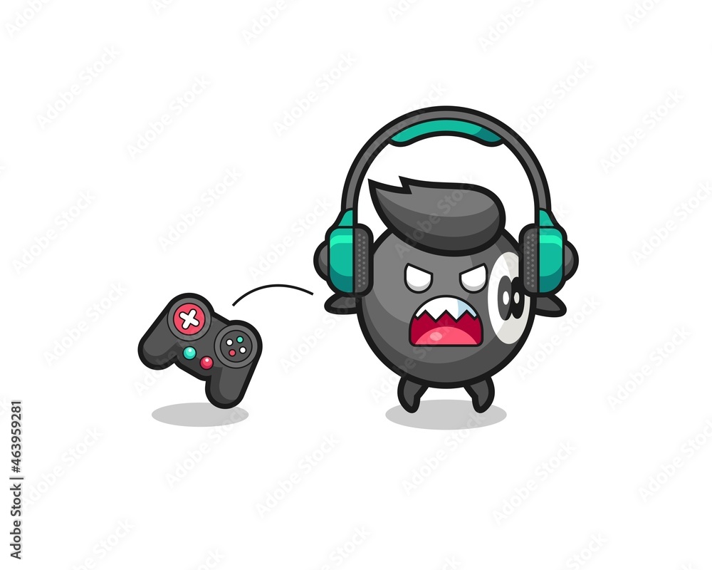 billiard gamer mascot is angry billiard gamer mascot is angry