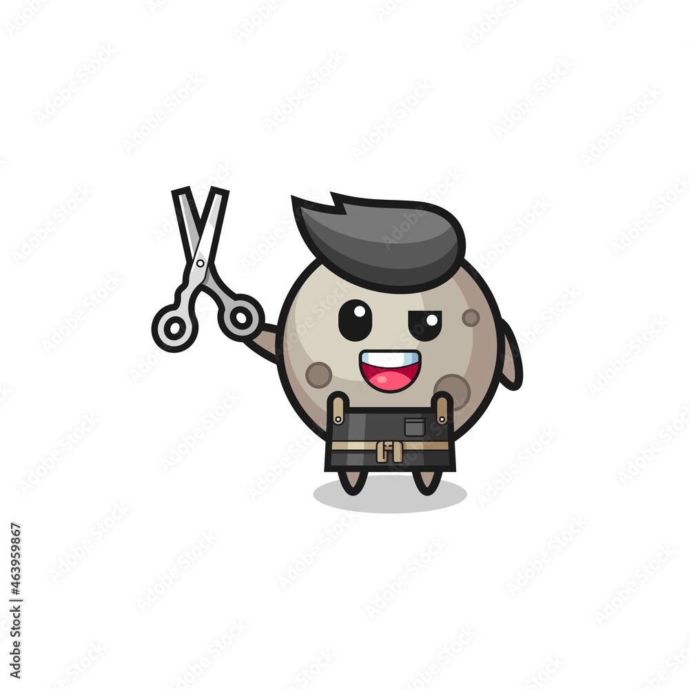 moon character as barbershop mascot moon character as barbershop mascot