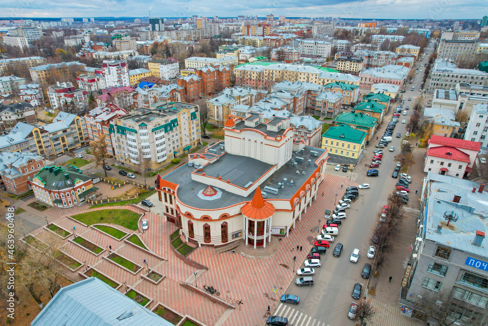 Aerial view of the puppet theater (Kirov, Russia)
