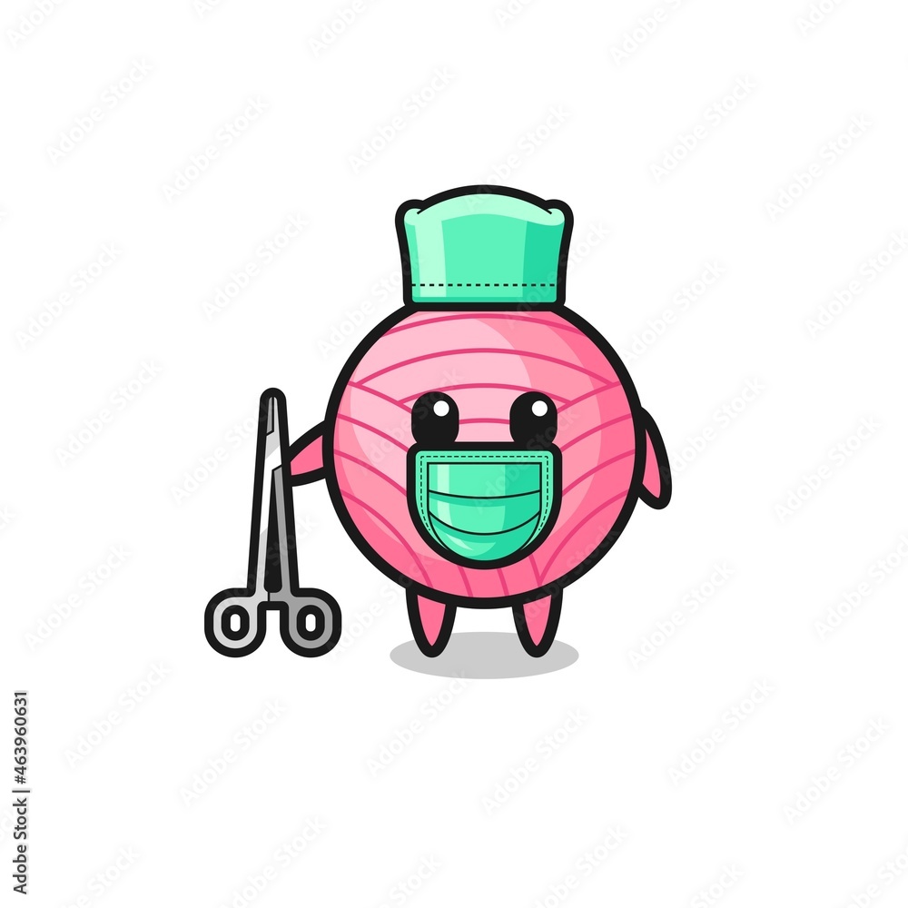 surgeon yarn ball mascot character surgeon yarn ball mascot character