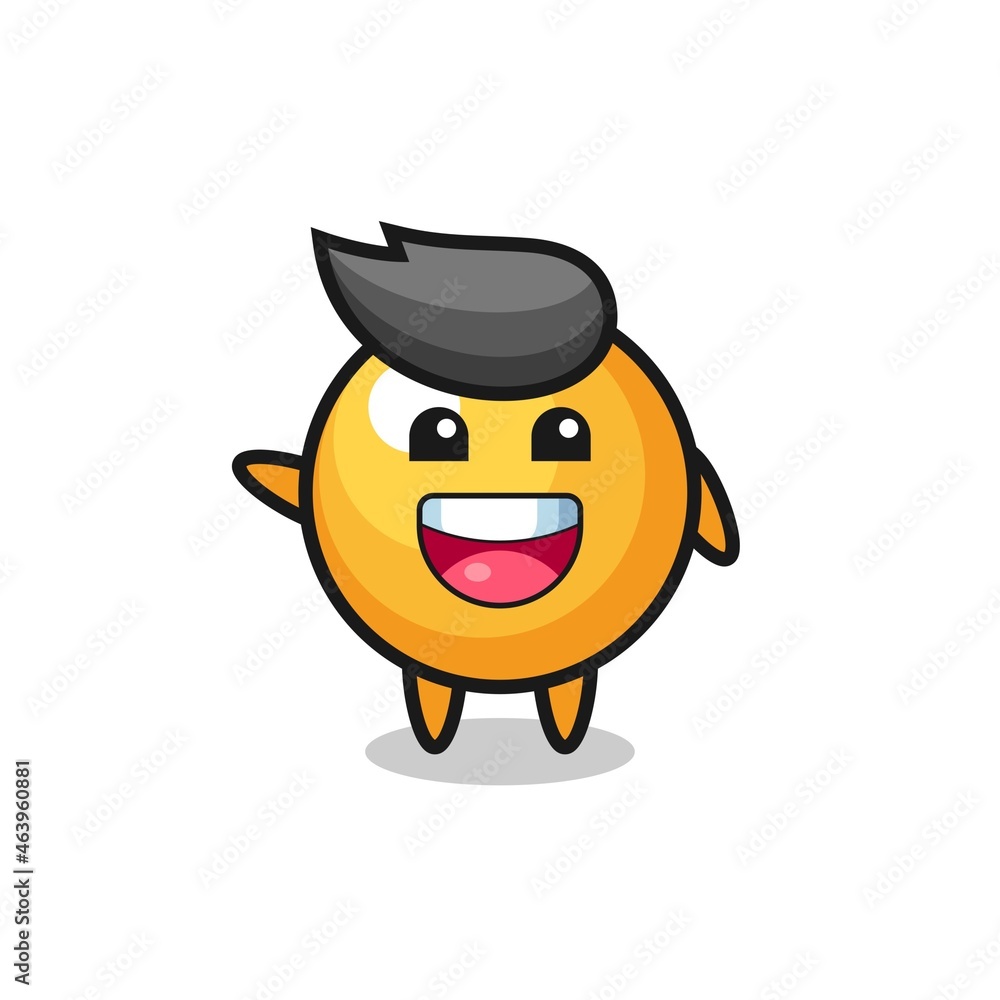 happy ping pong cute mascot character
