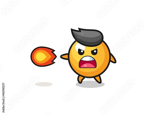cute ping pong mascot is shooting fire power © heriyusuf