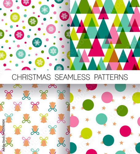 Set of christmas elements seamless pattern background.