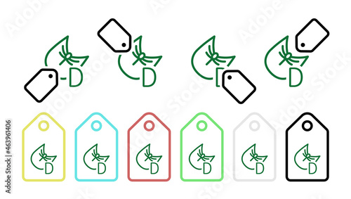 Vitamin, salmon green vector icon in tag set illustration for ui and ux, website or mobile application