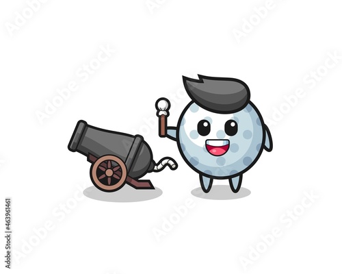 cute golf shoot using cannon