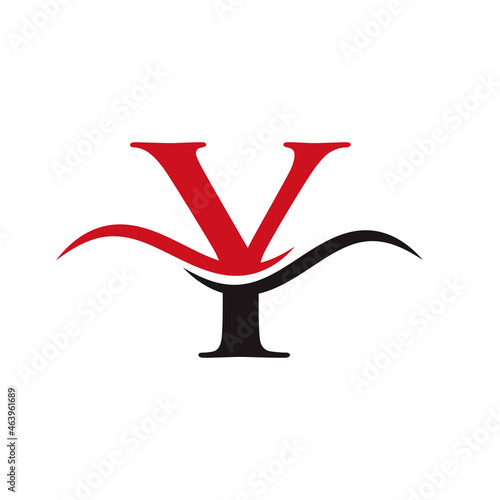 Premium Letter Y Logo Design with water wave concept. Initial Letter Y Logo Vector Template. Y letter logo design