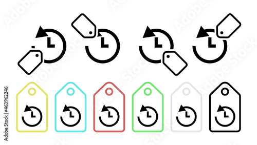 Clock history vector icon in tag set illustration for ui and ux, website or mobile application