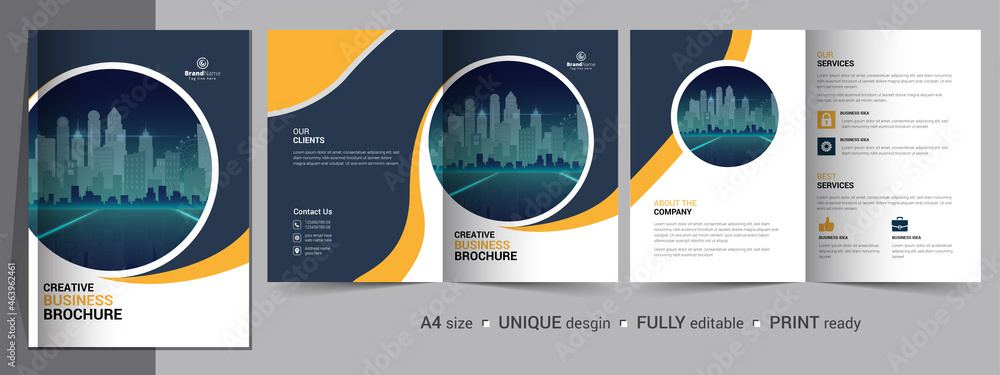 Corporate Bi-fold Brochure Template, Catalog, Booklet Template Design ...