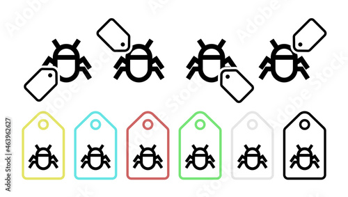 Virus vector icon in tag set illustration for ui and ux, website or mobile application