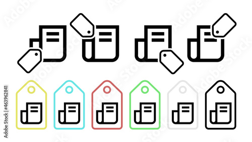 Newspaper vector icon in tag set illustration for ui and ux, website or mobile application