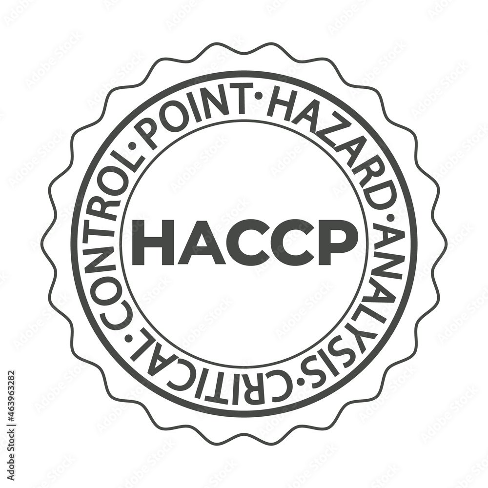 HACCP stamp. Hazard analysis critical control points icon. Vector logo template