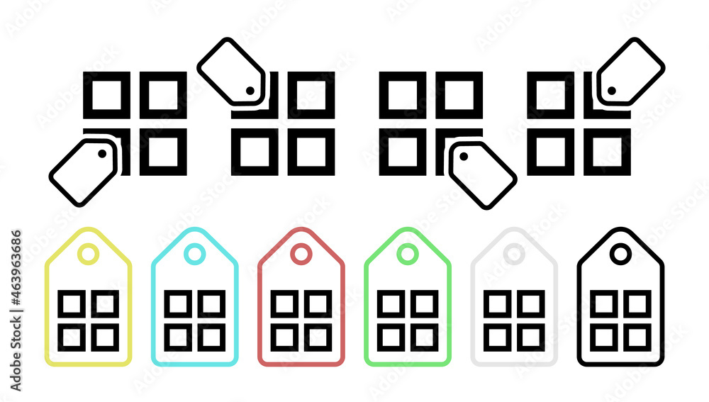 Annexes vector icon in tag set illustration for ui and ux, website or mobile application