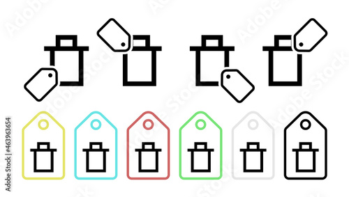 Litter box vector icon in tag set illustration for ui and ux, website or mobile application