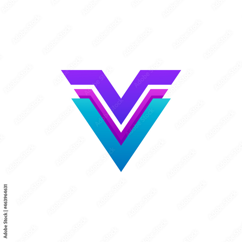 Letter V logo and 3d colorful style, modern icons Letter V logo and 3d colorful style, modern icons