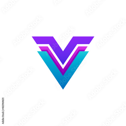 Free Download Letter V logo and 3d colorful style, modern icons - GFXLoad