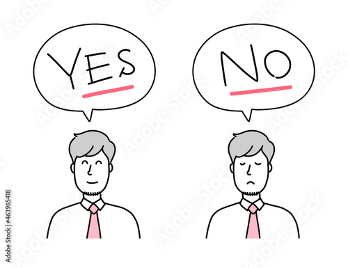 YES,NOと言っている若いビジネスマン