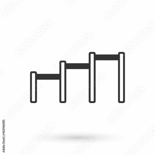 Grey Sport horizontal bar icon isolated on white background. Vector