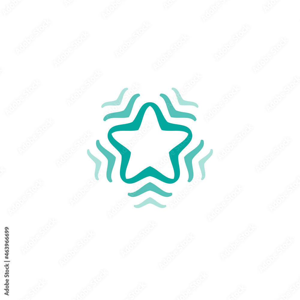 Blue shining star. Flat snowflake sticker icon isolated on white. Vector award illustration. Blue shining star. Flat snowflake sticker icon isolated on white. Vector award illustration.