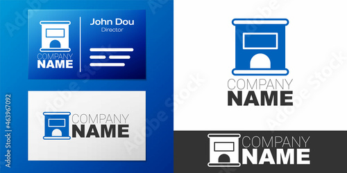 Logotype Ticket office to buy tickets for train or plane icon isolated on white background. Buying tickets. Ticket service. Logo design template element. Vector