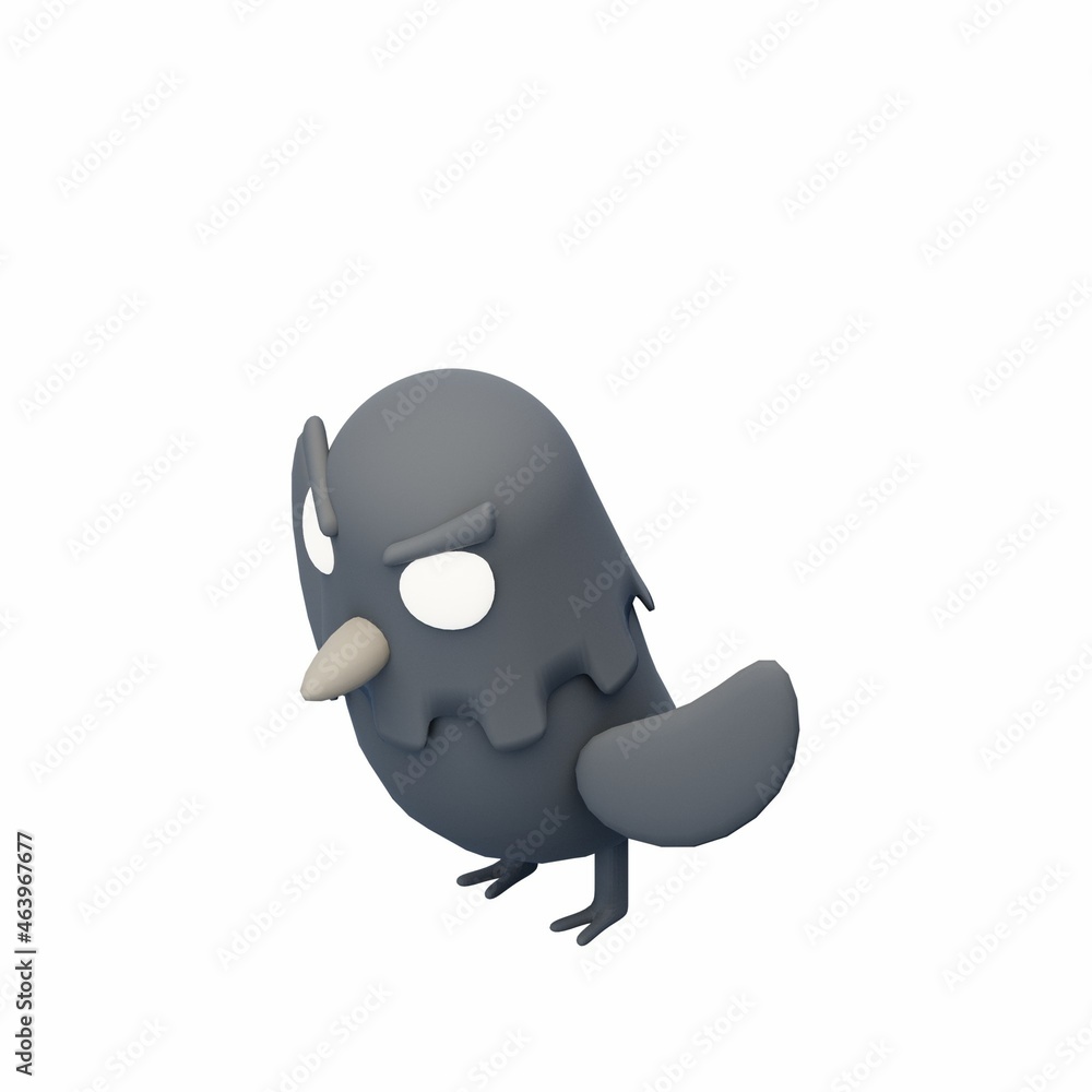 3D Raven - Halloween Illustration or Icon Pack