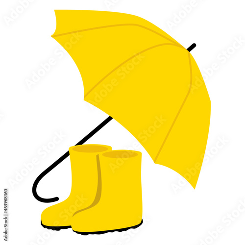 yellow umbrella isolated on white