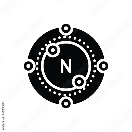 Black solid icon for nitrogen
