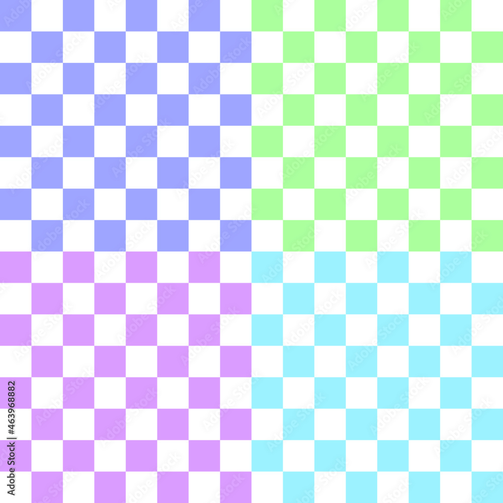 four-color checkered seamless pattern Dark purple, light purple, blue-green. vector illustration checkered background. four-color checkered seamless pattern Dark purple, light purple, blue-green. vector illustration checkered background.