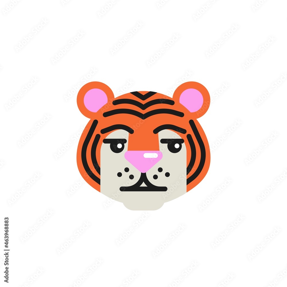 Tiger Unamused Face flat icon Tiger Unamused Face flat icon