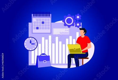 Time and attendance tracking sistem illustration exclusive design inspiration photo