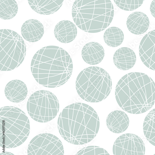 Balls of different sizes with stripes vector seamless pattern. Background for wallpaper, fabrics, wrapping paper, nursery and stationery © BormanT