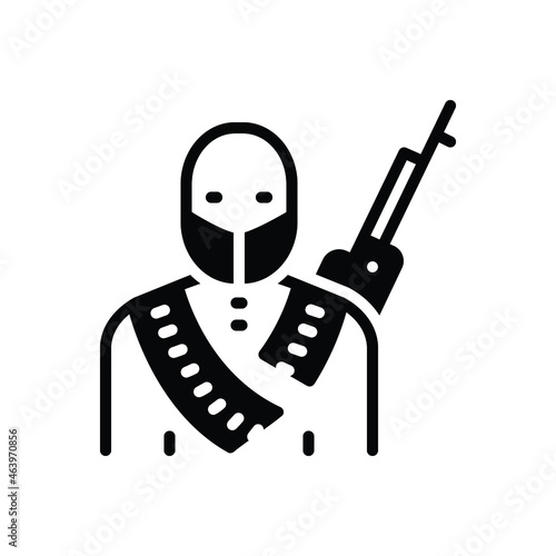 Black solid icon for terrorist