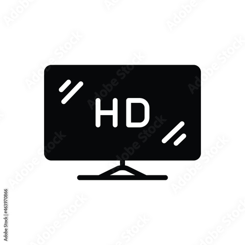 Black solid icon for hd monitor
