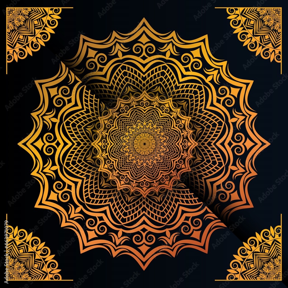Creative Luxury mandala background with golden color