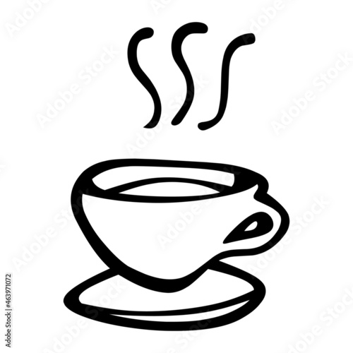 americano of coffee hand drawn illustration