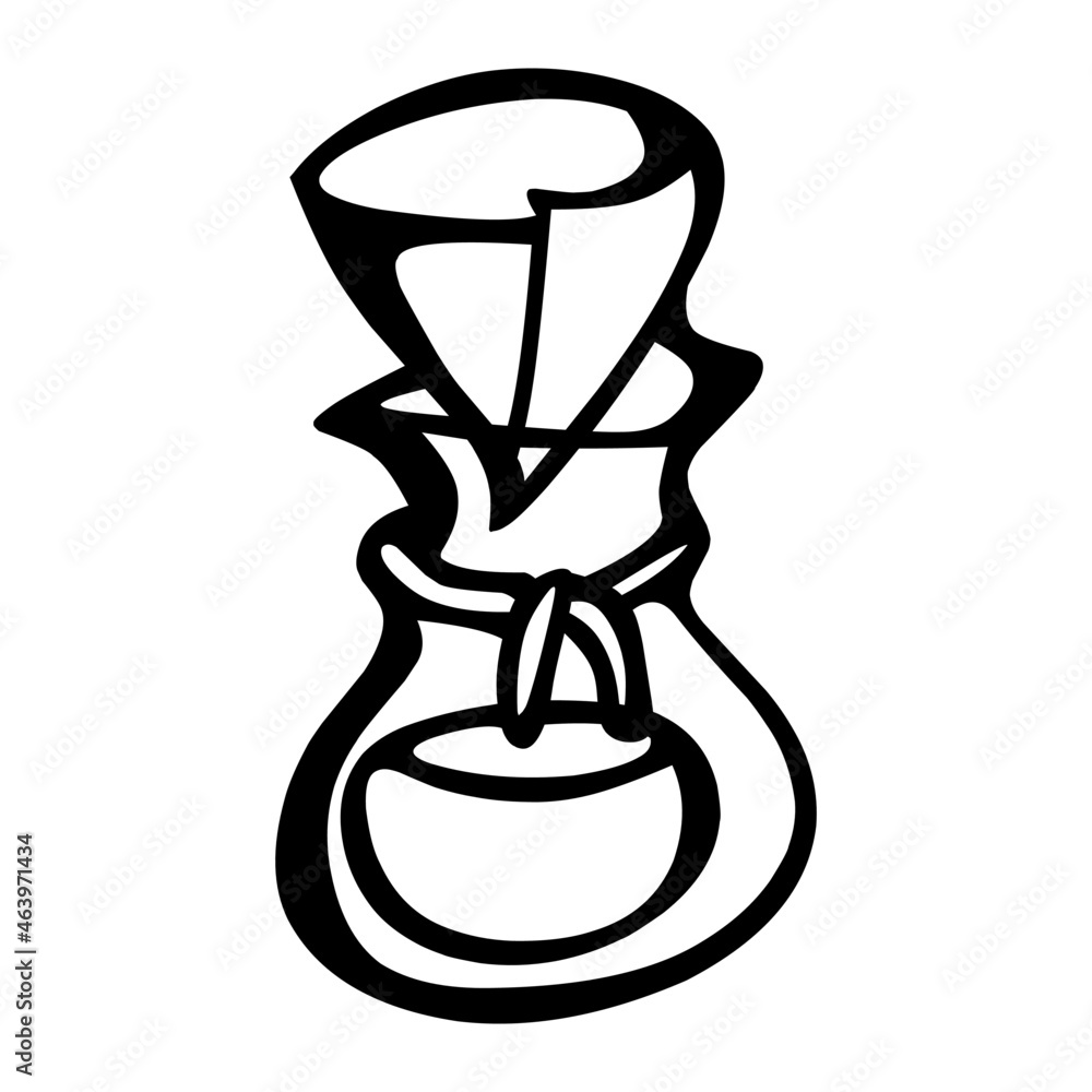 pour over of coffee hand drawn illustration pour over of coffee hand drawn illustration