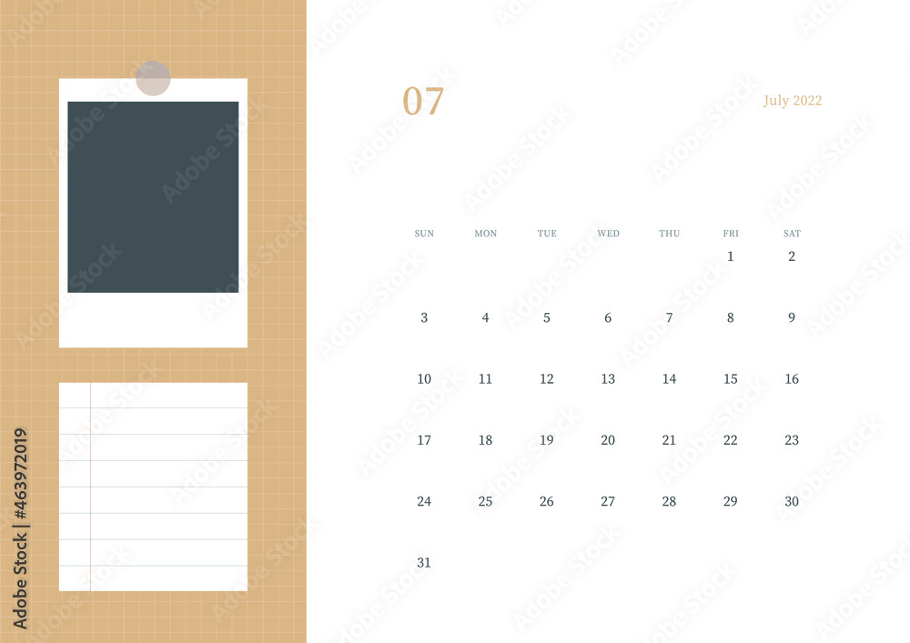 July 2022 simple design digital and printable calendar template July 2022 simple design digital and printable calendar template