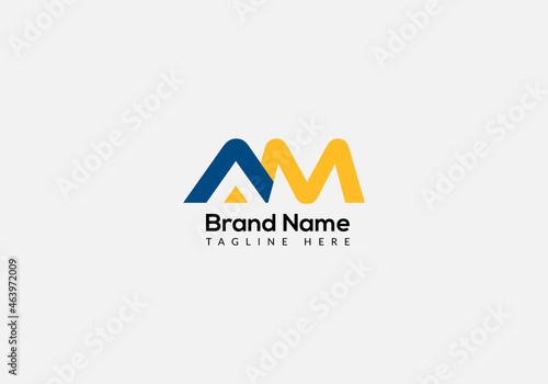 Abstract AM letter modern initial lettermarks logo design 