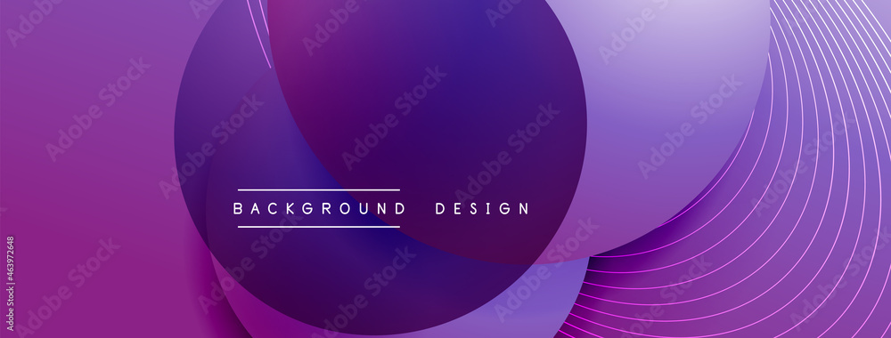 Gradient circles with shadows. Vector techno abstract background. Modern overlapping forms wallpaper background, design template Gradient circles with shadows. Vector techno abstract background. Modern overlapping forms wallpaper background, design template