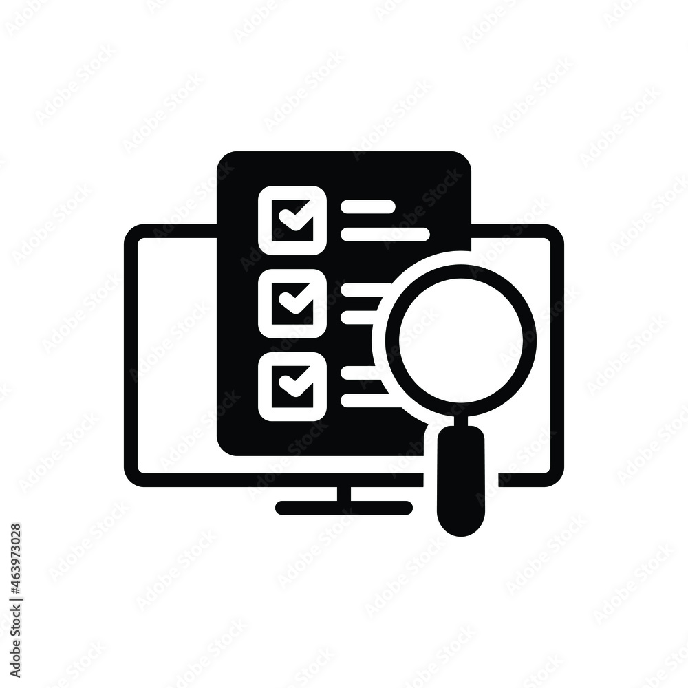 Black solid icon for surveys