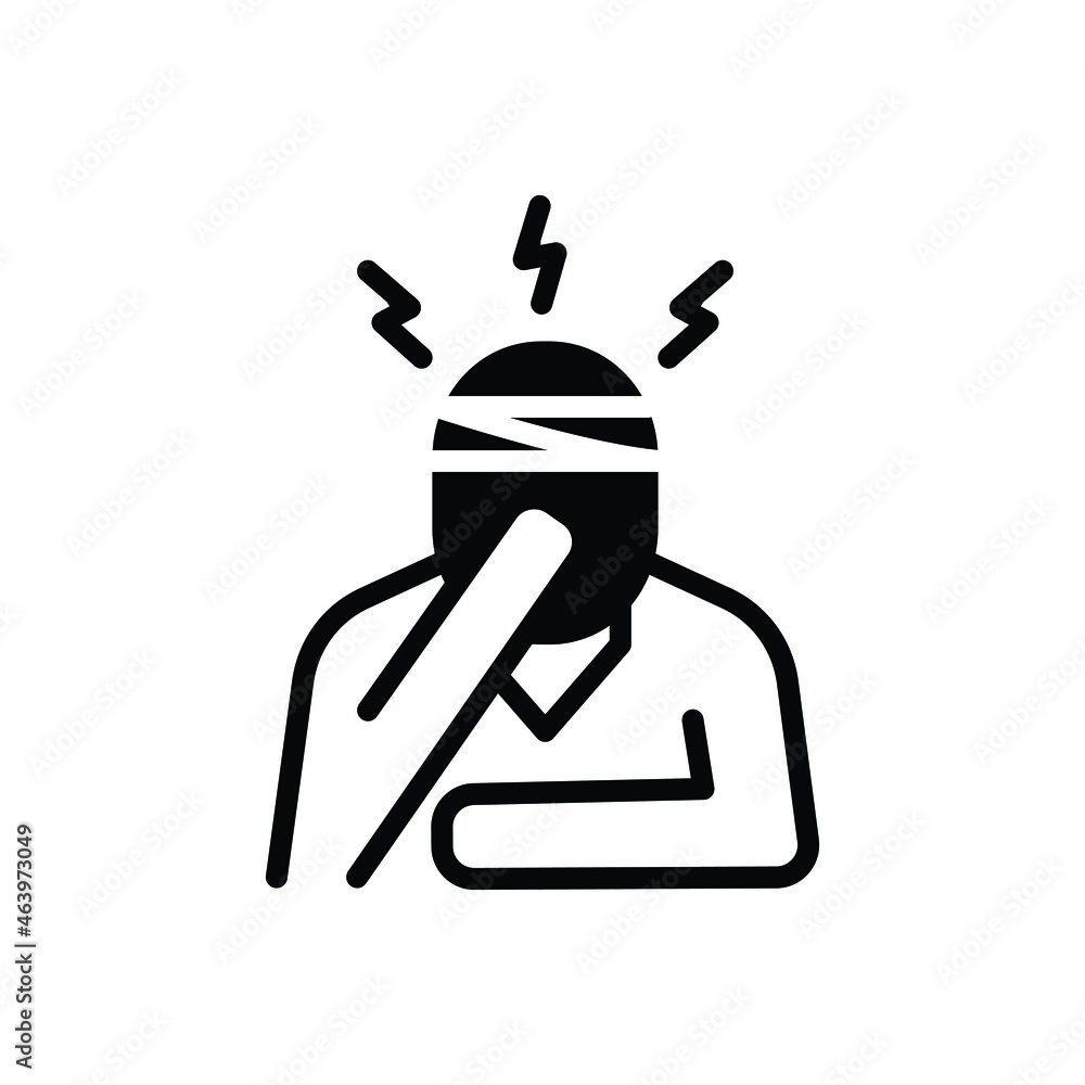 Obraz premium Black solid icon for hurt