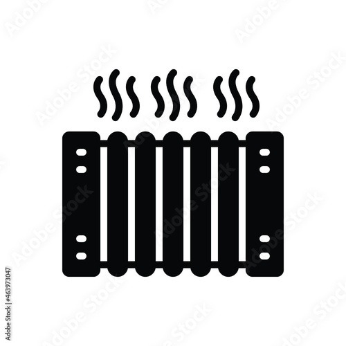 Black solid icon for heating