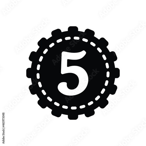 Black solid icon for fifth