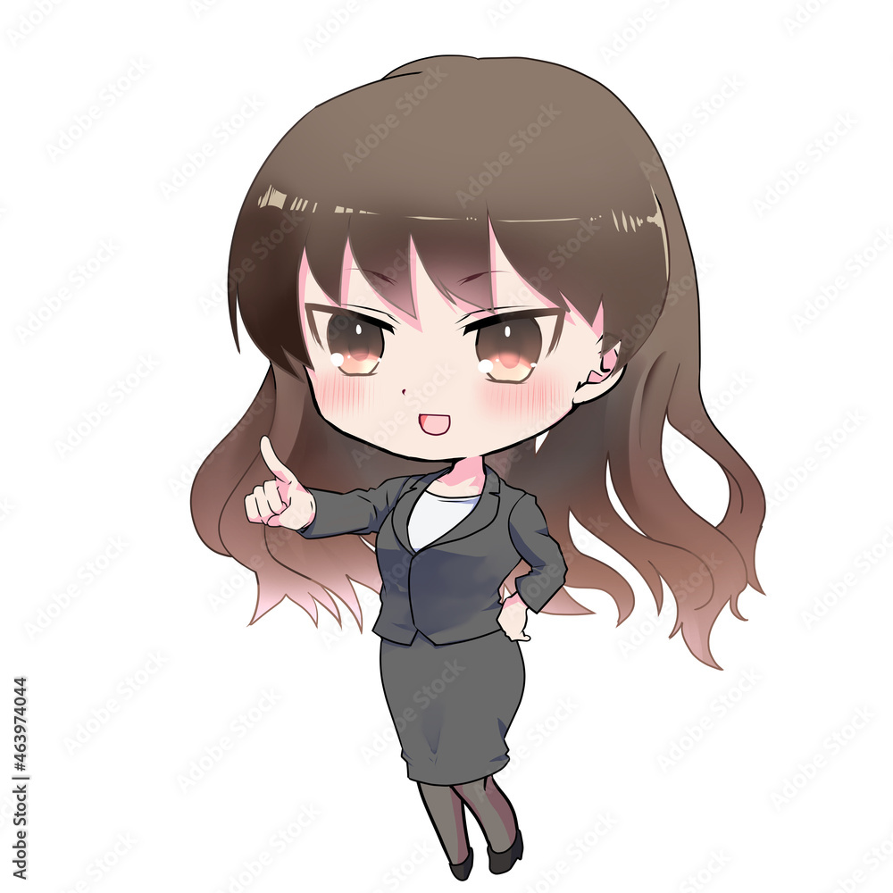 イラスト素材 アニメ風 笑顔で指差す若い女性 Stock Illustration Adobe Stock イラスト素材 アニメ風 笑顔で指差す若い女性 Stock Illustration Adobe Stock