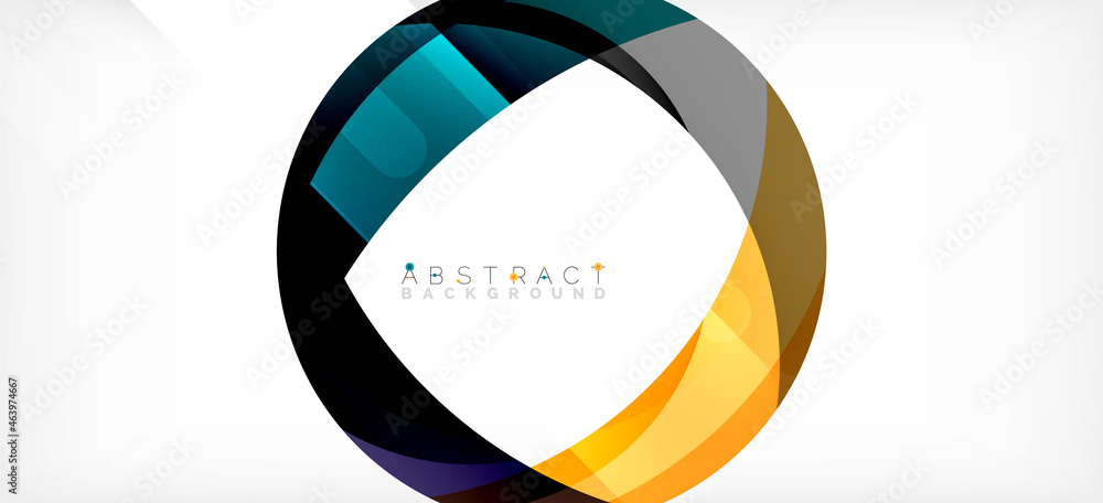 Color circle shapes, minimal geometric background. Trendy dynamic composition. Vector Illustration For Wallpaper, Banner, Background, Landing Page Color circle shapes, minimal geometric background. Trendy dynamic composition. Vector Illustration For Wallpaper, Banner, Background, Landing Page