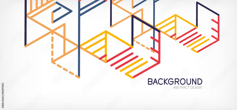Abstract background. Color lines on white background. Linear abstract composition. Techno or business concept for wallpaper, banner, background, landing page Abstract background. Color lines on white background. Linear abstract composition. Techno or business concept for wallpaper, banner, background, landing page