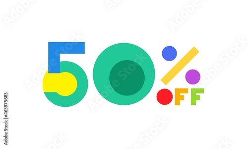 50 percent OFF Discount badge Black Friday Sale Promotional Poster Design Vector Illustration