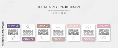 Pastel coloured infograph with business icons. Vector