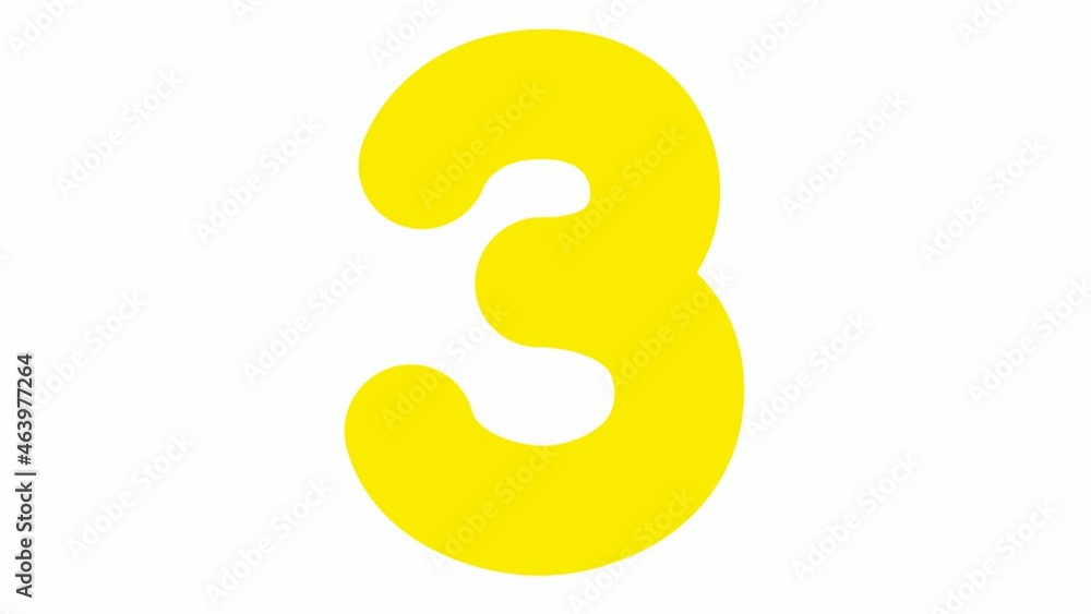 Funny children yellow numbers. Count from 1 to 10. The numbers appear and disappear in turn. Vector illustration isolated on white background. Funny children yellow numbers. Count from 1 to 10. The numbers appear and disappear in turn. Vector illustration isolated on white background.